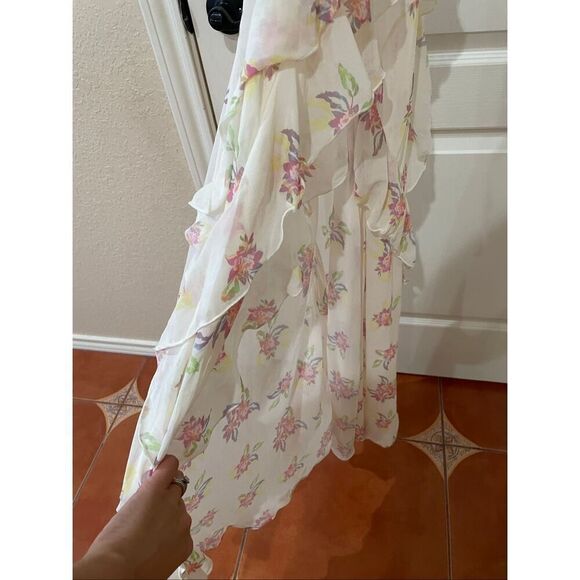 Free People Ruffle trim floral maxi dress size small - Picture 8 of 11
